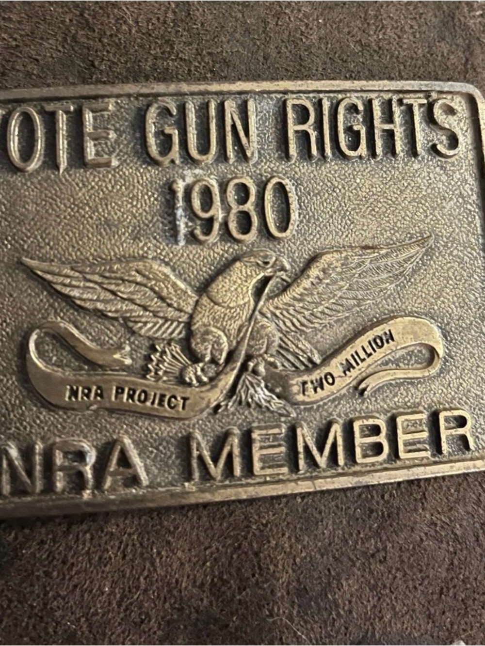NRA belt buckle